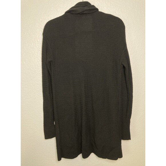 Gap Cardigan Sweater XS Women Black Merino Wool Blend Open Front Long Textured - Picture 5 of 7